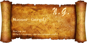 Nusser Gergő névjegykártya